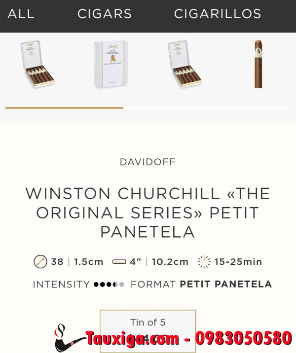 Cigar Davidoff Winston Churchill Petit Panetela